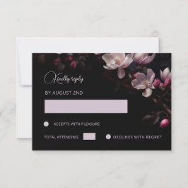 Cartão RSVP Magnólia Floral Preta