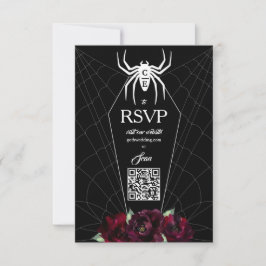 Cartão RSVP Maldita cobertura da Web aranha em preto branco