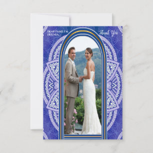 Cartão RSVP Mandalas na Mistura de Blue Thankyou Holandês