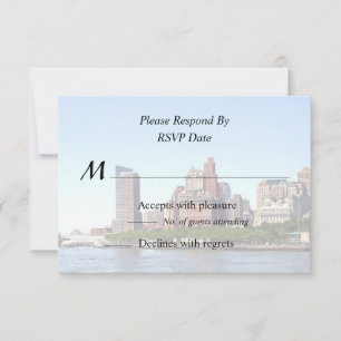 Cartão RSVP Manhattan NY - Horizonte de Manhattan em um Dia Cl