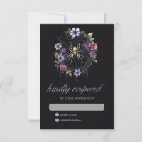 Manipulação da Web com aranha floral púrpura gótic