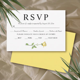 Cartão RSVP Manteiga amarela flores românticas casamento flora