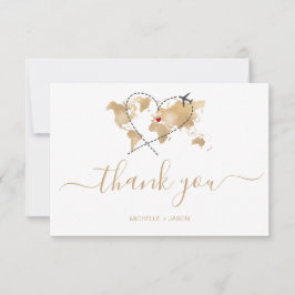 Cartão RSVP Mapa Mundial do Passaporte de Destino de Casamento