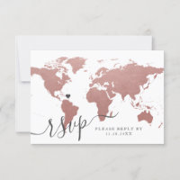 Mapa Mundial Tema de Viagem Rosa Dourado