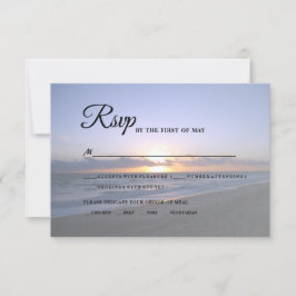 Cartão RSVP Mar de Amor | Casamento de Starfish de Praia