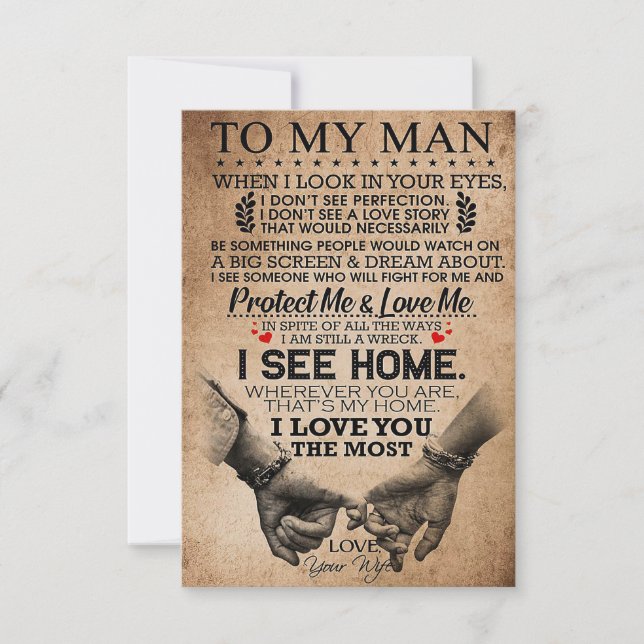 Cartão RSVP Marido Me Proteja E Me Ame (Frente)