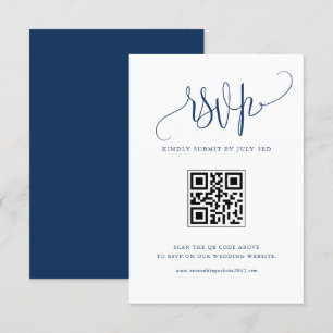 Cartão RSVP Marinho Azul Fazemos Moderna Caligrafia Casando Có