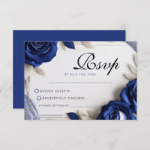 Marinho Elegante Rosas Azuis e Silver Glitter Casa