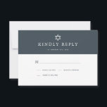 Cartão RSVP Marinho mínimo Azul e Bar Dourado Mitzvah<br><div class="desc">Esta placa rsvp de Bar minimalista e chic Mitzvah apresenta um fundo azul/marinho de meia-noite com a estrela de david. O verso apresenta um fundo dourado falso. Personalize-o para as suas necessidades. Você pode encontrar produtos correspondentes na minha loja.</div>