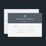 Cartão RSVP Marinho mínimo Azul e Bar Dourado Mitzvah<br><div class="desc">Esta placa rsvp de Bar minimalista e chic Mitzvah apresenta um fundo azul/marinho de meia-noite com a estrela de david. O verso apresenta um fundo dourado falso. Personalize-o para as suas necessidades. Você pode encontrar produtos correspondentes na minha loja.</div>