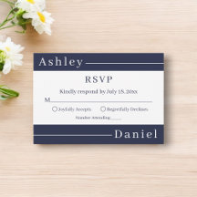 Marinho Moderno Blue Stripes Elegante Casamento