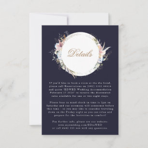 Cartão RSVP Marinho Whimsical Wreath Bohemian Casamento