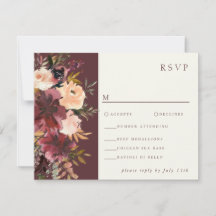 Marsala Burgundy Peach Watercolor Floral