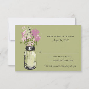 Cartão RSVP Mason Jar & Wildflower