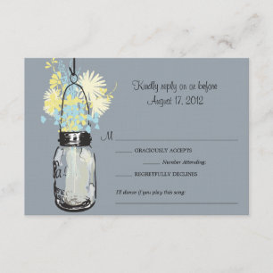 Cartão RSVP Mason Jar & Wildflower