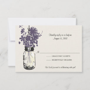 Cartão RSVP Mason Jar & Wildflower