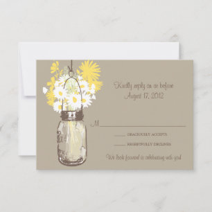 Cartão RSVP Mason Jar & Wildflower