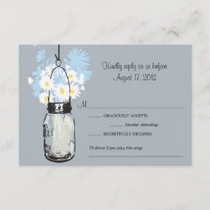 Cartão RSVP Mason Jar & Wildflower