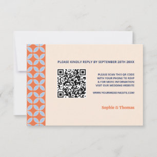 Cartão RSVP Meio século Retro Wedding