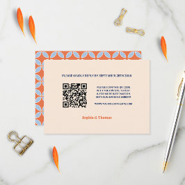 Cartão RSVP Meio século Retro Wedding