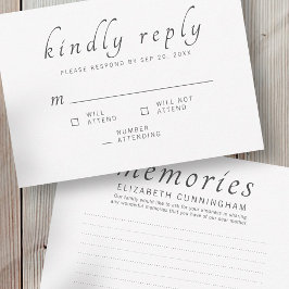 Cartão RSVP Memórias Clássicas do Funeral Memorial gentilmente