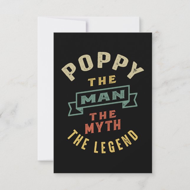 Cartão RSVP Mens Poppy O Homem Mito Legenda Que Padre Dotou (Frente)