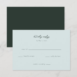 Cartão RSVP Menta Azul Minimalista Calma