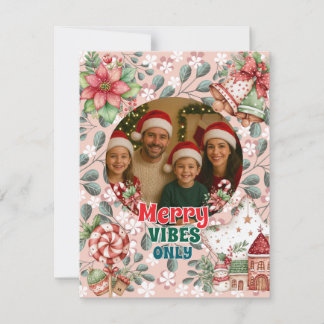 Cartão RSVP Merry Vibes Only – Funny Christmas Card