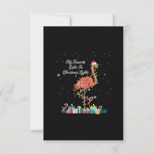 Cartão RSVP Meu Favorito É Luzes De Natal Figurino Flamingo