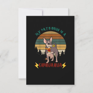 Cartão RSVP Meu Patronus É Um Cachorro Chihuahua Engraçado.