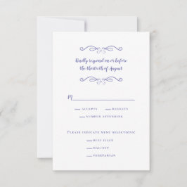 Cartão RSVP Mídia Azul Elegante