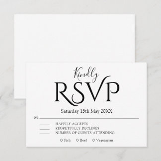 Cartão RSVP Minimal Simple modern Elegant Wedding 