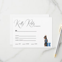 Cartão RSVP Minimalismo com Ilustração de Cachorro