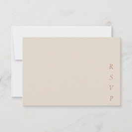 Cartão RSVP Minimalist Copper Desert Cocoa Script Wedding