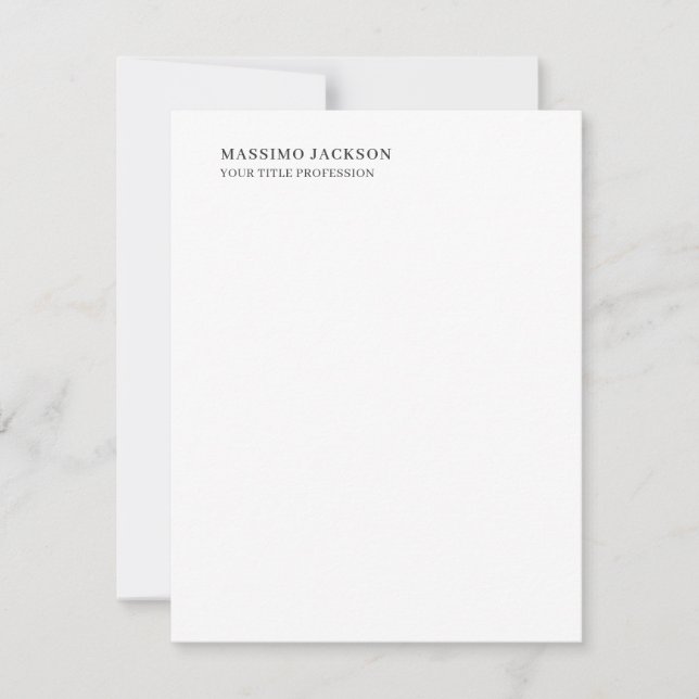 Cartão RSVP Minimalista Clássico Simples Profissional (Frente)