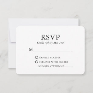 Cartão RSVP Minimalista Elegante Moderno de Casamento