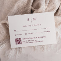 Mínimo e Chic Burgundy Tradicional e Código QR
