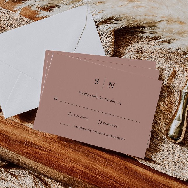 Cartão RSVP Mínimo e Chic | Terracotta Wedding (Criador carregado)