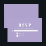 Cartão RSVP Mínimo Moderno Bat Mitzvah Lavanda Roxo<br><div class="desc">Bold Typografia Lavanda Púrpura Simples Mínima Mínima Bat Mitzvah RSVP Card</div>