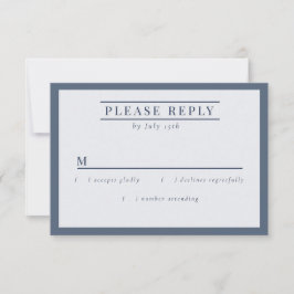 Cartão RSVP Misty Mountain Blue Cinza Elegante Branco