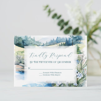 Cartão RSVP Misty Mountain Wedding