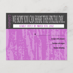 Cartão RSVP MITZVAH WORDS DIZ Bar Bat Reply Card