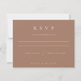 Cartão RSVP Mocha Mousse Boho Foto Moderna de Casamento