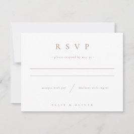 Cartão RSVP Mocha Mousse & White Boho Foto Moderna de Casament