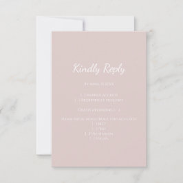 Cartão RSVP Modern Blush - simples casamento de cor-de-rosa