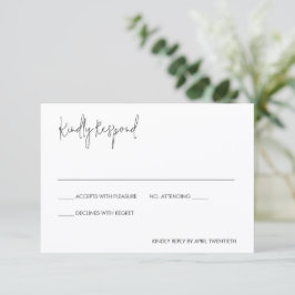 Cartão RSVP Modern Elegant Wedding