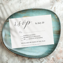 Cartão RSVP Modern elegantrsvp calliografia de casamento cartõ