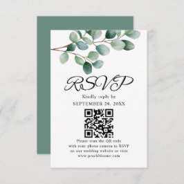 Cartão RSVP Modern Eucalyptus Greenery Wedding