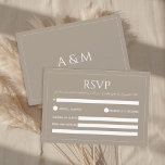 Cartão RSVP Modern light brown minimalist wedding<br><div class="desc">Make your wedding stationery effortlessly stylish with this modern, minimalist RSVP card in light brown tone. Its clean, elegant design and simple layout make it easy for guests to respond, confirm number of guests and food choices while keeping your wedding look cohesive and stylish. Perfect for couples who want a...</div>