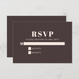 Cartão RSVP Modern Minimalist Bat Mitzvah Brown Custom